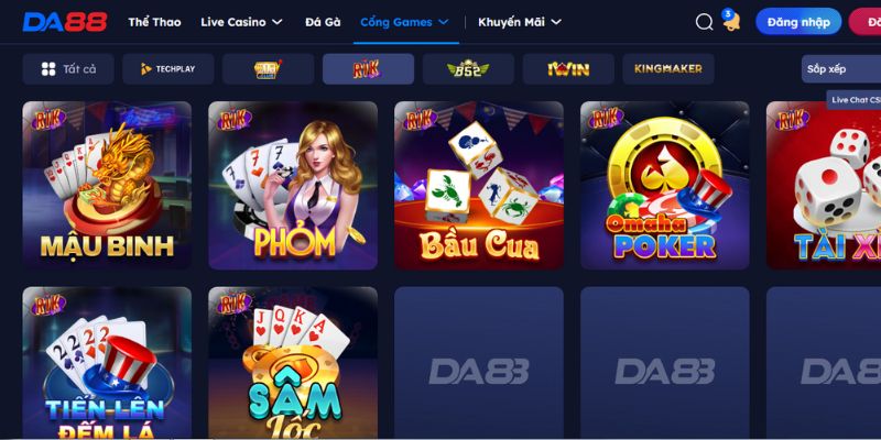 Rikvip - Sân chơi hàng đầu cho các tín đồ game bài